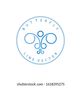 Vector image of a logo about a line forming a butterfly.