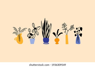 Vector image Logo for business in the industry of beauty, health, personal care. Beautiful linear image of flowers in a vase. Logo for beauty salon, health industry, natural cosmetics, flower business