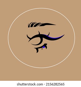 Logotipo de imagen vectorial para negocios en la industria de la belleza, la salud, la higiene personal.  imagen de un ojo femenino.  Logo de un salón de belleza, industria de la salud, artista de maquillaje.