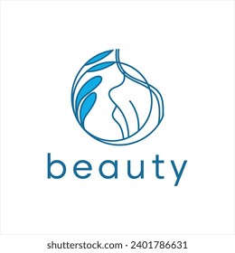 Vector image. Logo for business in the industry of beauty, health, personal hygiene. . Linear stylized image. Logo of a beauty salon, health industry, makeup artist.