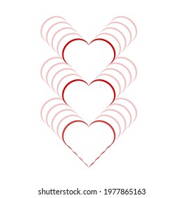 Vector image of the logo in the form of hearts created by the cut of the tunnel