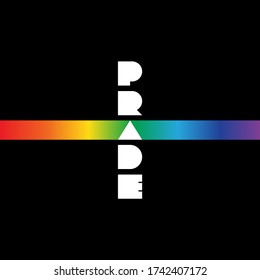 vector image logo of a gay pride inspired by the refraction of light through a prism in the form of the letter "i". illustration can be used without letters - separately a rainbow with a prism