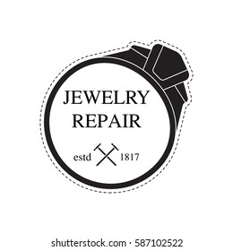 vector image of logo jewelry service. Trendy concept for repair shop or maintenance of jewelry or expensive products