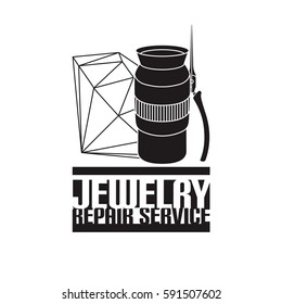 vector image of logo jewelry service. Trendy concept for repair shop or maintenance of jewelry or expensive products