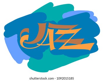 vector image, logo on "jazz" for poster, emblem and graphic arts