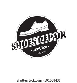 Vector Image Of Logo Of Shoe Repair Services. Trendy Concept For Workshop Repair Or Restoration Of Leather Goods