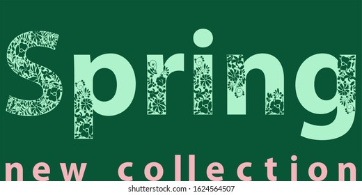 Vector image of a logo. Spring. Lettering for storefront, advertising template.