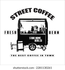 Vector image of logo for street coffee truck or wagon.
Suitable design for t-shirt, campaign board, banner, logo etc