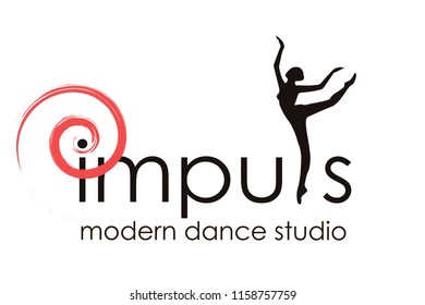 Vector image. Logo for the studio, school of modern dance.