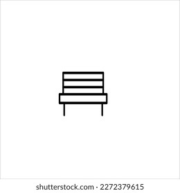 Vector image of a long wooden chair, black color on white background.