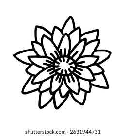 Imagem vetorial da flor de lótus em estilo doodle.
