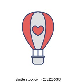 vector image of love balloon icon with white background