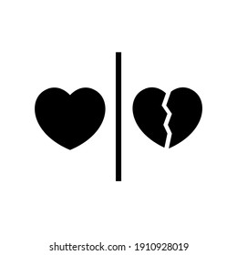 Vector image of love and breakup logo logo