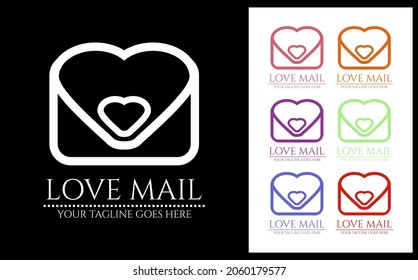 Vector image of love combined with image of envelope. This image can be used for a logo, or for any print.