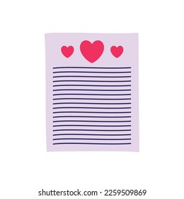 vector image of love letter with white background