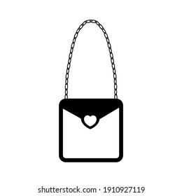 Vector image of love shaped bag logo