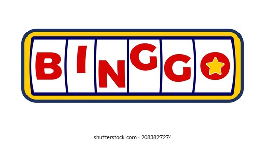 vector image of lucky slot machine that says binggo