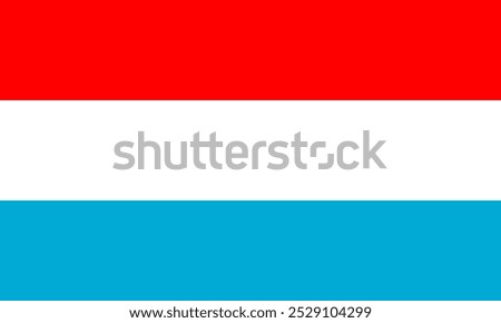 Vector image of Luxembourg's official flag. Featuring the tricolor of red, white, and blue, symbolizing national pride and identity. Perfect for cultural, historical, and political content
