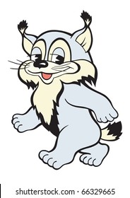 The vector image of a lynx in style of animated films