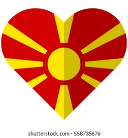 Vector image of the Macedonia flat heart flag