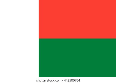 Vector image of Madagascar flag.  Proportion2:3. EPS10.
