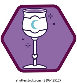 vector image, magic icons with purple background.