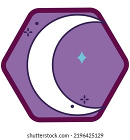 vector image, magic icons with purple background.