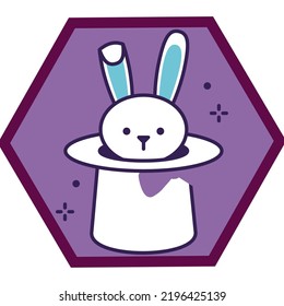 vector image, magic icons with purple background.