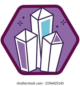 vector image, magic icons with purple background.