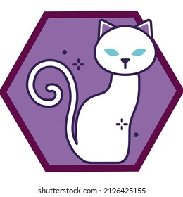 vector image, magic icons with purple background.
