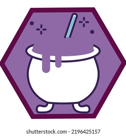 vector image, magic icons with purple background.
