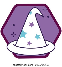 vector image, magic icons with purple background.
