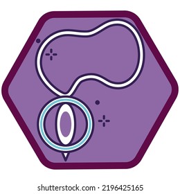 imagen vectorial, iconos mágicos con fondo morado.