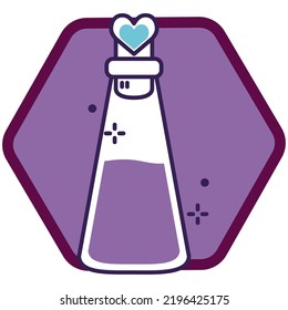 vector image, magic icons with purple background.