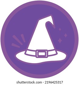 vector image, magic icons with purple background.