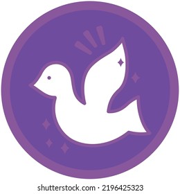 vector image, magic icons with purple background.