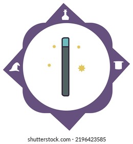 vector image, magic icons with white background and purple border.