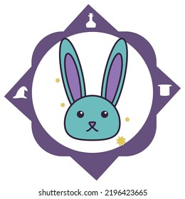 imagen vectorial, iconos mágicos con fondo blanco y borde morado.