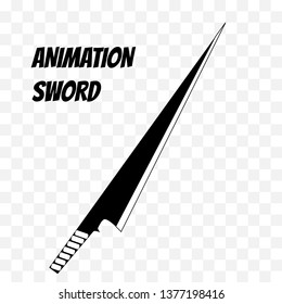 Vector image of a magic sword. Knight dragon's blade.  Swords in flat style and silhouettes