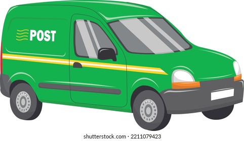 Vector image of a mail delivery machine, on a white background.