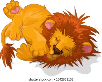 Vector image of a majestically sleeping lion