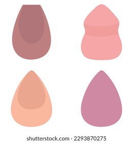 Vector image of makeup sponges. The concept of makeup and self-care. A bright element of cosmetics for design.