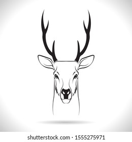 Vector image of a  male deer  head design on white background.