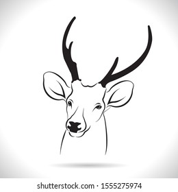Vector image of a  male deer  head design on white background.