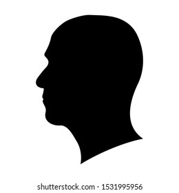 Vector image of a male profile in black color on a white background.