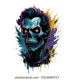vector image of a male zombie with sticker type glasses