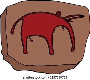 A Vector Image Of A Mammoth Cave Painting