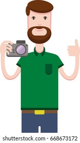 Vector image of man with a camera