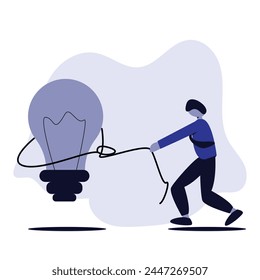 vector image of a man getting an idea