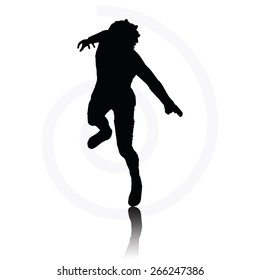 Vector Image - man with a gun pointing silhouette isolated on white background
